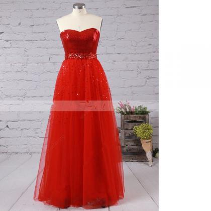 Princess Sweetheart Tulle Sequined Sweep Train..