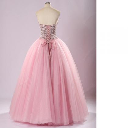 Classy Pink Ball Gown Sweetheart Tulle..