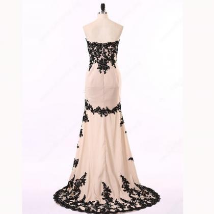 Lace Appliques Chiffon Sweetheart High Low Prom..