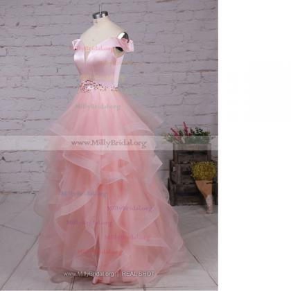 Ball Gown Off-the-shoulder Satin Organza..