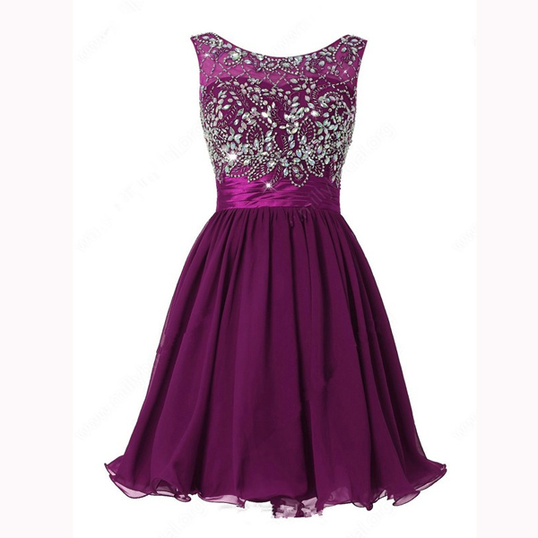 Scoop Sleeveless Chiffon Long A-line Dress With Ruffle Clover main image 1